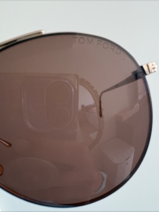 Tom Ford Cleo Gold Frame Aviator Sunglasses with Brown Gradient Lenses main image 4